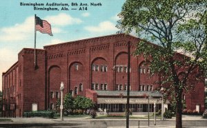 Vintage Postcard 1930's Birmingham Auditorium North 8th Ave. Alabama Structure