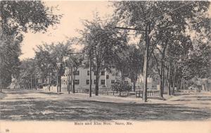 SACO MAINE MAIN AND ELM STREETS~H C LEIGHTON #18 PUBLISHED POSTCARD 1910s