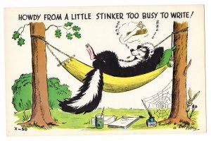 OVERSIZE, Cartoon, Skunk, Vintage Bob Petley Humour, 5 1/2  X 8 1/2  inch