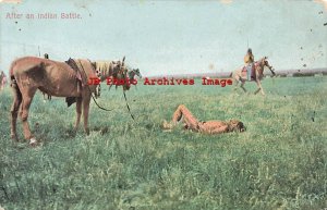 Native American Indians after a Battle, Horses, Matteson No 37