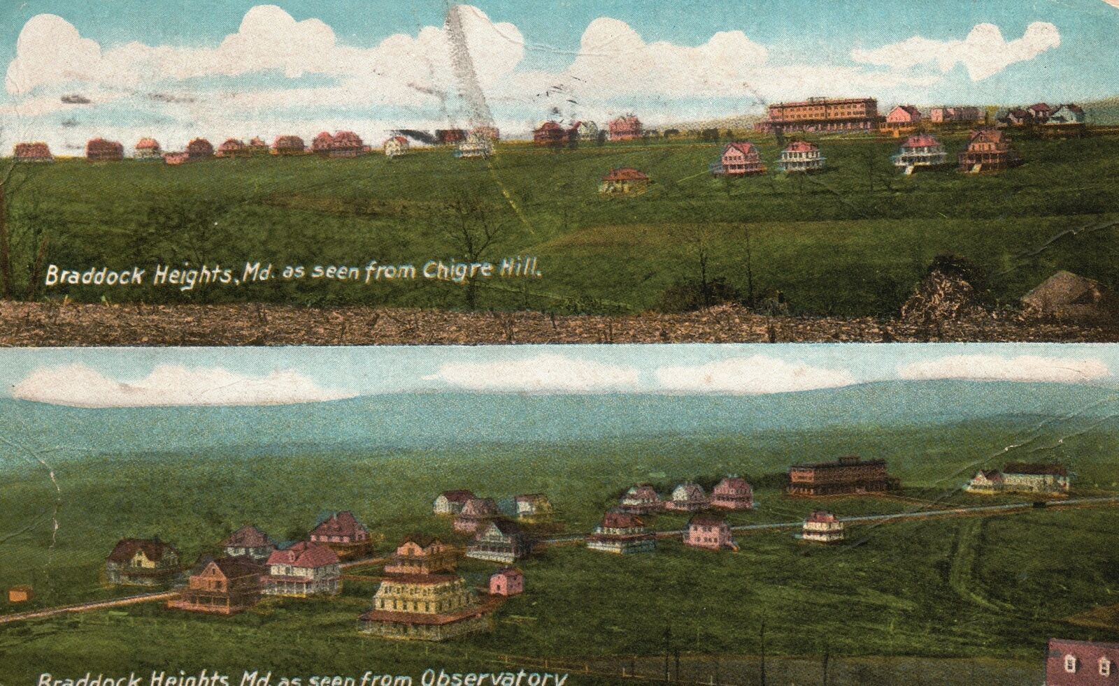Vintage Postcard 1910's Chigre Hill & Observatory Braddock Heights