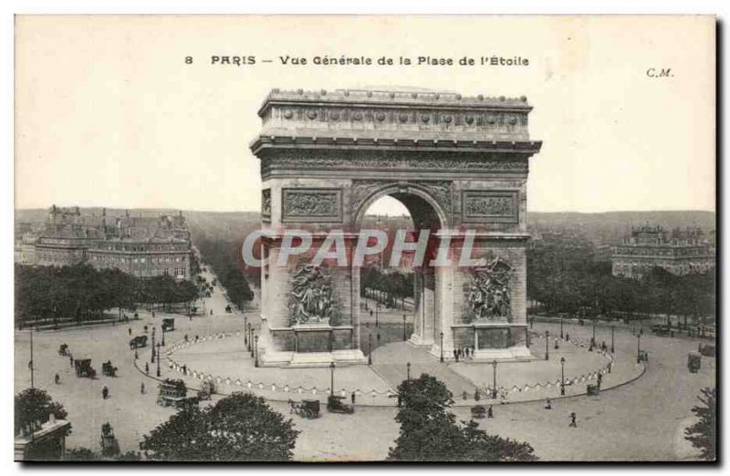 Paris - 8 - Vue Generale Place de l & # 39Etoile - Old Postcard