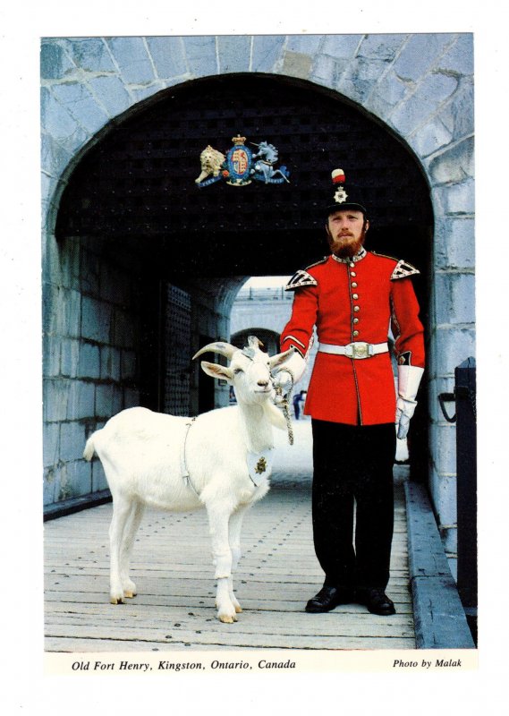 Soldier in Vintage Uniform with Goat, Old Fort Henry, Kingston, Ontario,