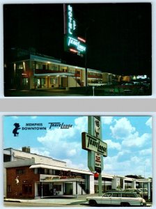 MEMPHIS, Tennessee TN ~ Night/Day TRAVELODGE Roadside Motel c1960s Postcard