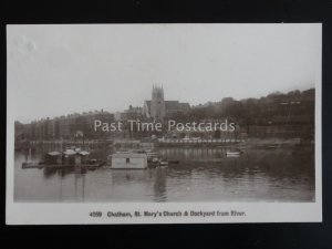 Kent CHATHAM - H.M. CUSTOMS Floating Shed & DOCKYARD St Marys Church c1912 RP