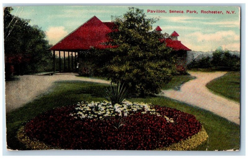 1912 Pavilion Seneca Park Flower Garden Rochester New York NY Vintage Postcard 
