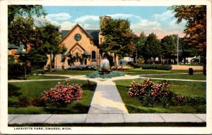 Postcard Lafayette Park in Owosso, Michigan