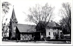 Real Photo Postcard Catholic Church in Nevada, Iowa