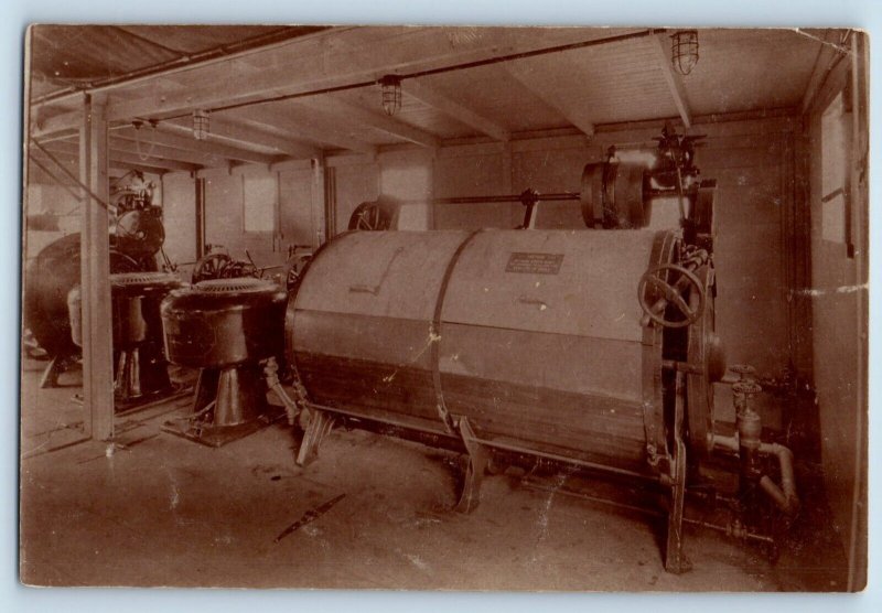 RPPC Photo Postcard Industrial Laundry Machines WWI US Military # 1 c1910's