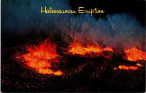 VINTAGE POSTCARD HALEMAUMAU VOLCANO ERUPTION ON NOVEMBER 5 1967 HAWAII