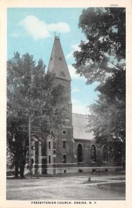 Oneida New York Presbyterian Church Tinted Lithograph Vintage Postcard U2629
