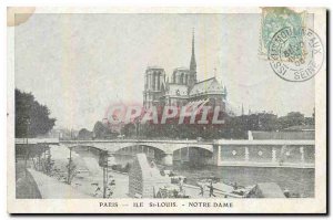 Old Postcard Paris Ile St Louis Notre Dame