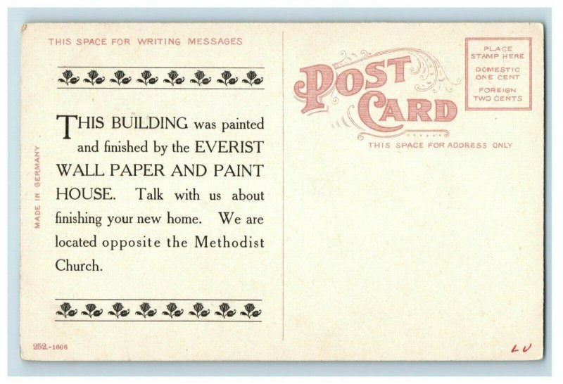 Everist Wall Paper Paint Adverting Marshalltown, Iowa. Vintage Postcard P87