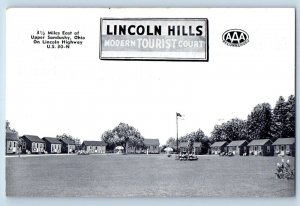 Sandusky Ohio Postcard Miles East Upper Lincoln Hills Modern Tourist Court 1940