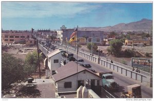 Birdseye view of International Bridge looking towards Cd. Juarez,  Mexico,  4...