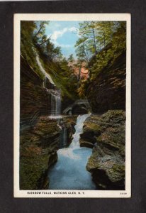 NY Rainbow Falls Water Triple Cascade Watkins Glen State Park New York Postcard
