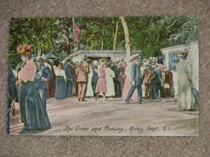 The Grove & Midway, Rocky Point, R.I., used Vintage card 
