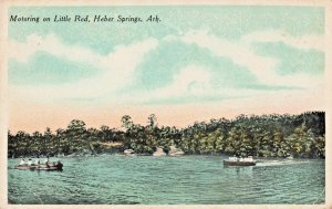 AR Heber Springs Arkansas-Motor Boating Little Red-Vintage c1919 Postcard (C22)