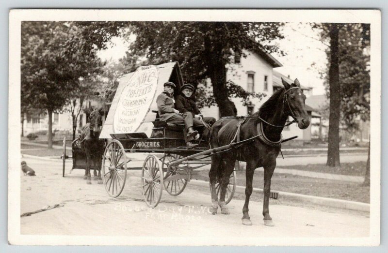 Evanston IL~Northwestern College~Booster Day Parade~Basketball Champs~c1916 RPPC 