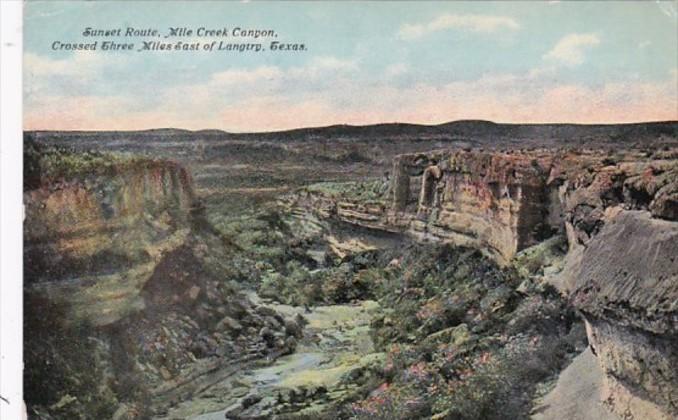 Texas Sunset Route Mile Creek Canyon Crossed Three Miles East Of Langtry Curt...