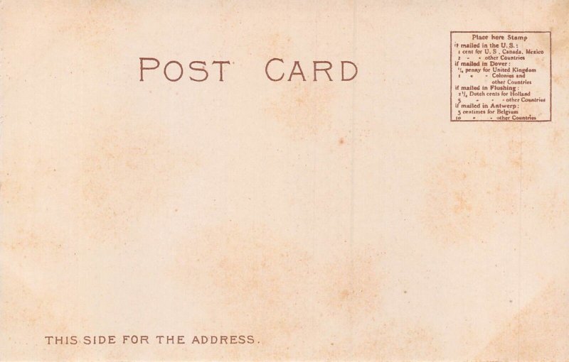 RED STAR LINE ANTWERP DOVER NEW YORK-SAILOR WAVING AT STEAMER SHIP~1900 POSTCARD 
