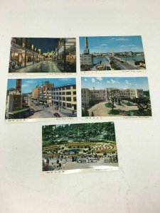 Niigata Japan Postcard Lot of 5 Street Scenes Stores Cars Bicycles