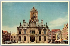 Delft Netherlands 1950s Postcard Town Hall Hotel De Ville