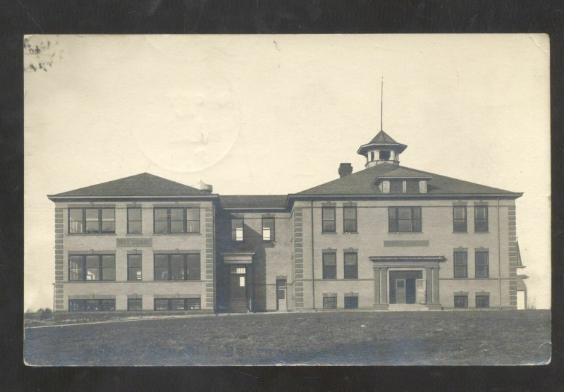 RPPC BRITTON SOUTH DAKOTA HIGH SCHOOL BUILDING 1912 VINTAGE REAL PHOTO POSTCARD