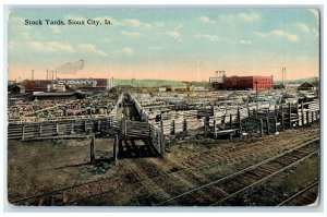 c1910's Stock Yards Railroad Scene Sioux City Iowa IA Unposted Vintage Postcard