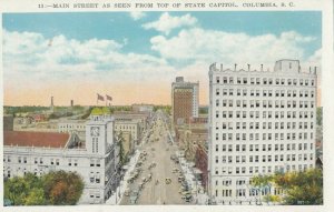 COLUMBIA, South Carolina, 1910s; Main Street from top of Capitol