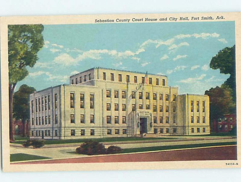 Unused Pre-1980 CITY HALL & COURTHOUSE Fort Smith Arkansas AR d2772