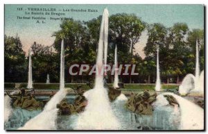 Old Postcard Versailles Grandes Eaux The Dragon basin