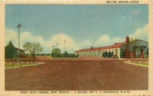 Deming New Mexico Sky-Tel Motor Lodge roadside Teich linen Postcard 21-1923