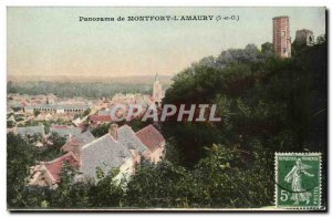 Old Postcard Panorama Montfort L & # 39amaury