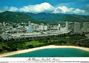 Hawaii Honolulu Aerial View Ala Moana Beach and Park