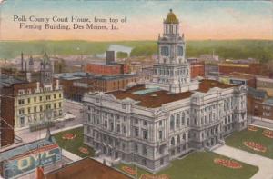 Iowa Des Moines Polk County Court House From Top Of Fleming Building 1914