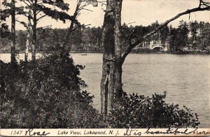 New Jersey Lakewood Lake View 1905