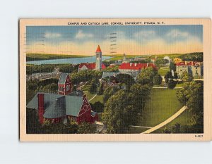 Postcard Campus And Cayuga Lake Cornell University Ithaca New York USA