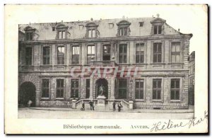 Old Postcard Bibliotheque Communale Antwerp