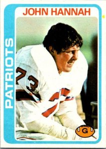 1978 Topps Football Card John Hannah New England Patriots sk7353