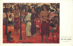 Nave Nave Mahana by Gauguin vintage fine art nude in painting postcard 