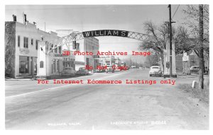 CA, Williams, California, RPPC, Street Scene, Business Area, Eastman No B-6844