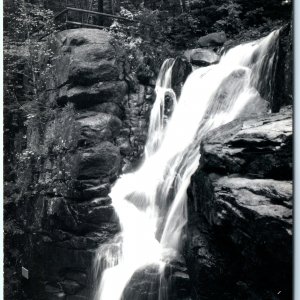 c1950s Franconia, NH RPPC Avalanche Falls Flume Gorge Real Photo Postcard A163