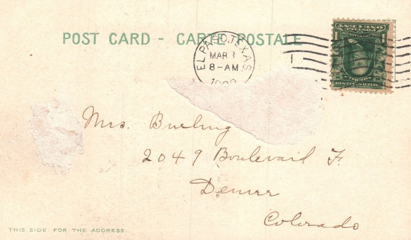 Vintage Postcard 1909 Deme Centavo Scene On Mexico Cent R. R.