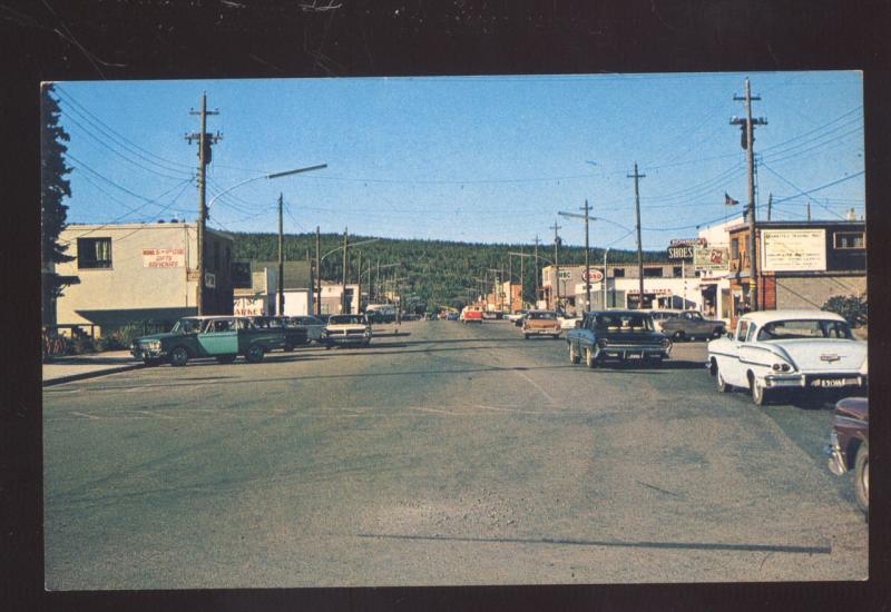 WAWA ONTARIO CANADA DOWNTOWN STREET SCENE 1950's CARS VINTAGE POSTCARD