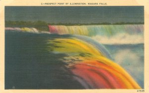 Niagara Falls NY Prospect Point by Illumination Linen Postcard Unused