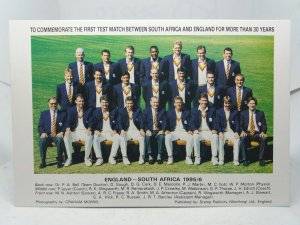 International Cricketers England Cricket Team 1995/6 S Africa Tour Vtg Postcard