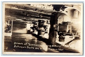 c1910's Breech Of Submarine Killing Battery US Man O War RPPC Photo Postcard