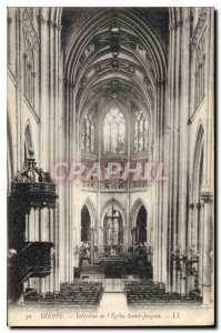 Old Postcard Dieppe Interior of the Church of Saint Jacques