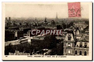 Paris - Overview of 7 Bridges made of St Gervais - Old Postcard